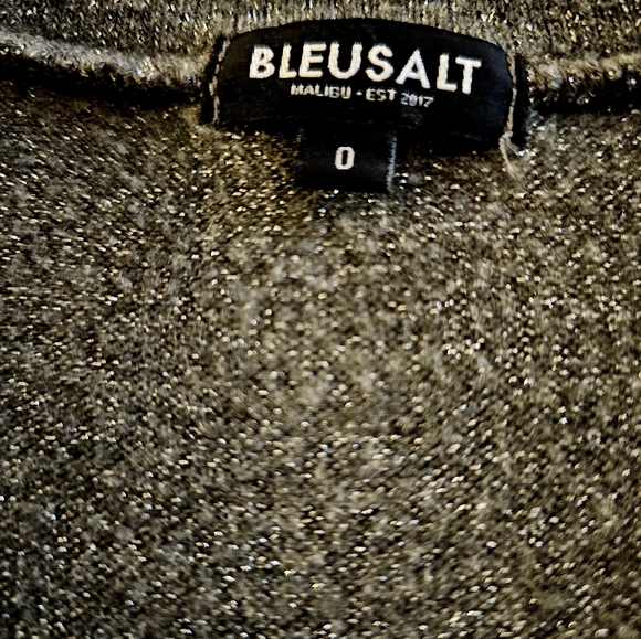 Bleusalt, The Oversized V-neck in Dark Gray Sparkle Size 0 Excellent condition - Picture 5 of 5